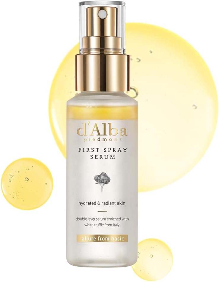 d'Alba Italian White Truffle First Spray Serum, Vegan Skin Care, Hydrating Face Moisturizer, Glow Serum for Radiant Skin, Non Comedogenic, All In One Mist, Korean skincare (50ml)