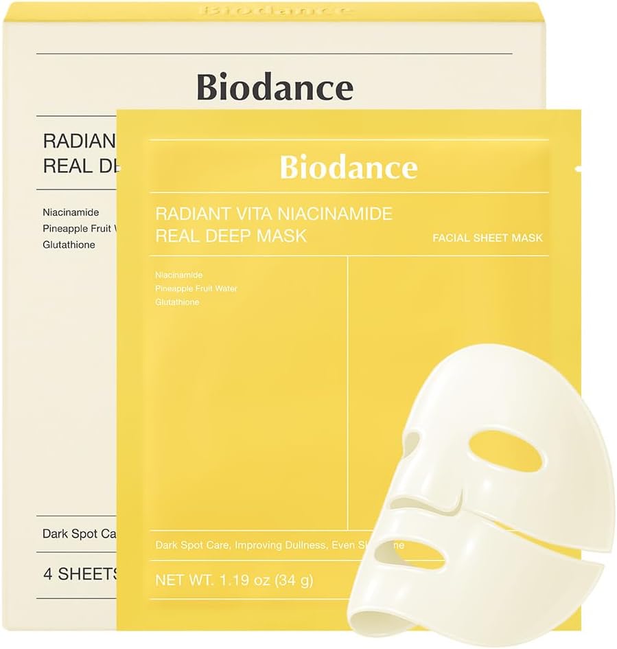 BIODANCE Bio-Collagen Real Deep Mask, Hydrating Overnight Hydrogel Mask, Pore Minimizing, Elasticity, Plumping Improvement, Korean Skincare | 1.19oz(34g) x 4ea