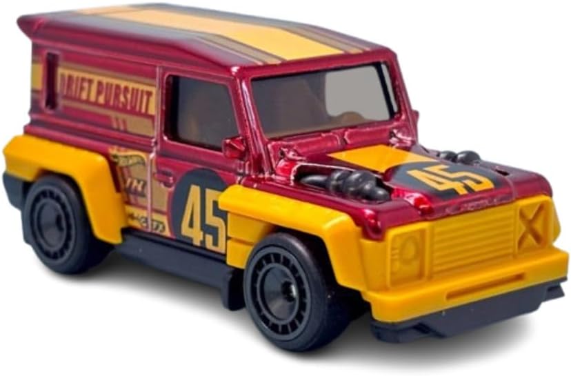 Hot Wheels Drift-Ender Truckin' Along Super Treasure Hunt, Die-Cast Vehicle, Red and Gold, 3+