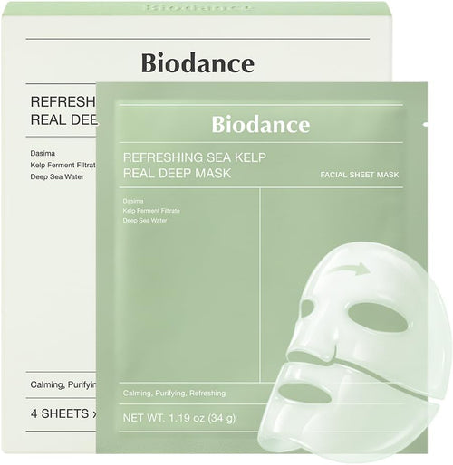 BIODANCE Bio-Collagen Real Deep Mask, Hydrating Overnight Hydrogel Mask, Pore Minimizing, Elasticity, Plumping Improvement, Korean Skincare | 1.19oz(34g) x 4ea