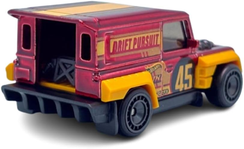 Hot Wheels Drift-Ender Truckin' Along Super Treasure Hunt, Die-Cast Vehicle, Red and Gold, 3+