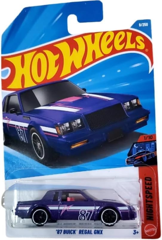 Hot Wheels '87 Buick Regal GNX Treasure Hunt! [Purple] Night Speed 1/10, 9/250, 1:64 Scale Diecast Toy Vehicle