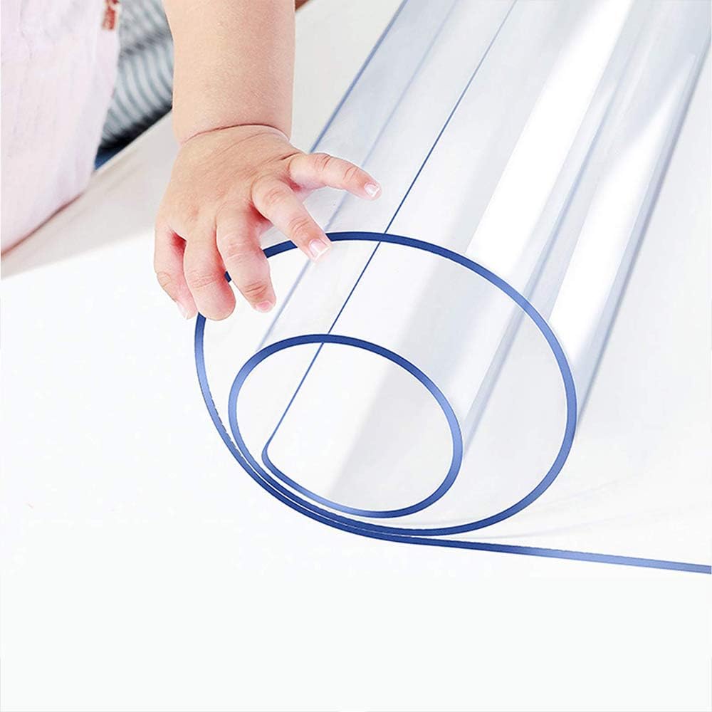 Custom Multisize Frosted PVC Table Cover Protector 1.5mm Thick Rectangular Plastic Table Mat Desk Pad for Office & Computer Desk/Dining Table/Workbench/Coffee Table(Frosted 100 x 180 cm)