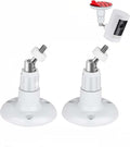 2Pack Adhesive Ring Camera Wall Mount, Mounting Bracket Stick up Mount 360 Degree Adjustable Screwless for Ring Surveillance Camera, 2 Ways Installation Without Drilling (White)