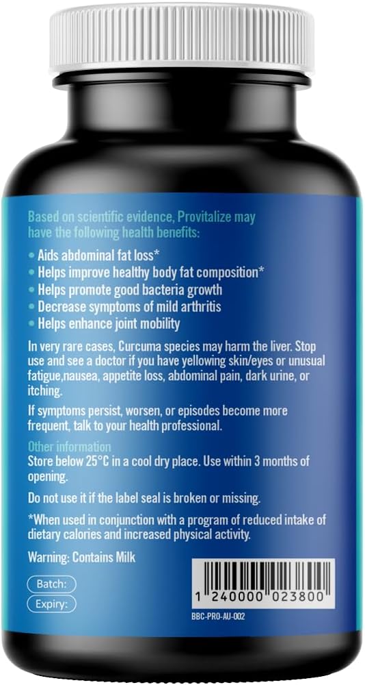 BB Company Provitalize | Probiotics for Women, Menopause | Joint Support, Sexy Midsection Curves, Gut Health, Bloat | Turmeric Curcumin Moringa | 60 Ct