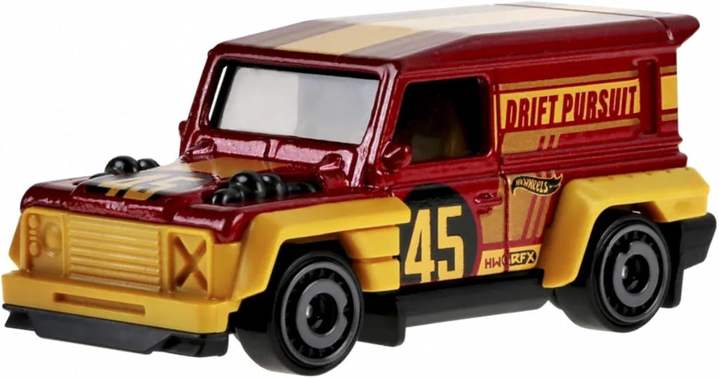 Hot Wheels Drift-Ender Truckin' Along Super Treasure Hunt, Die-Cast Vehicle, Red and Gold, 3+