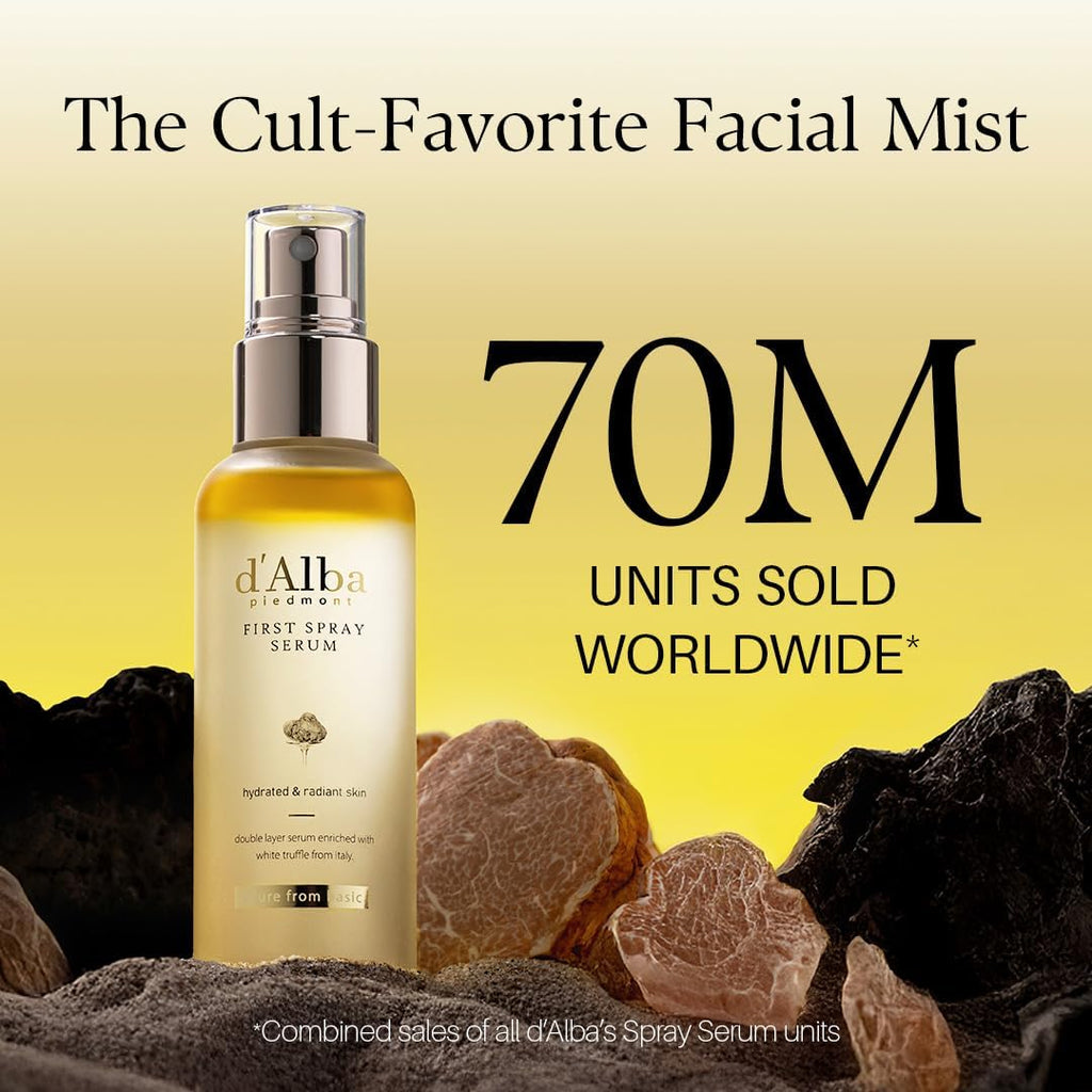 d'Alba Italian White Truffle First Spray Serum, Vegan Skin Care, Hydrating Face Moisturizer, Glow Serum for Radiant Skin, Non Comedogenic, All In One Mist, Korean skincare (50ml)