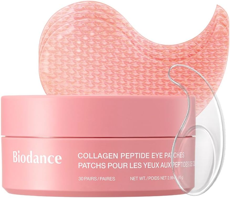 BIODANCE Collagen Peptide Eye Patches, Anti Wrinkle & Smile Line Patches for Face, Under Eye Mask for Fine Lines & Eye Bags, Travel Essentials & Self Care Gifts for Women, Korean Skin Care (60 Count) | Under Eye Mask, Patches for Face, Travel Essentials,