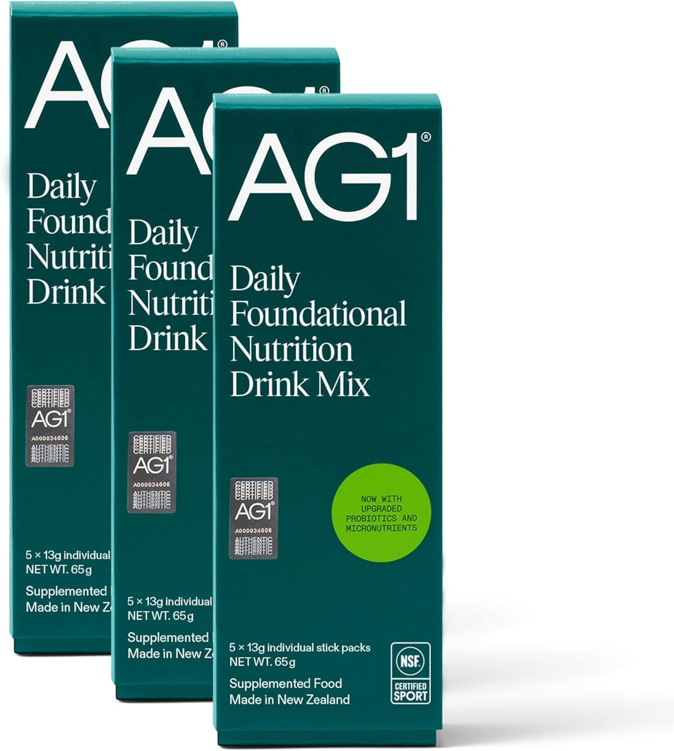 AG1 Daily Greens Powder Superfood Nutrition Drink Travel Packs, 15 x 13g | 75+ ingredients, non-GMO, dairy free, vegan, keto and gluten free, with digestive enzymes, multivitamins and antioxidants