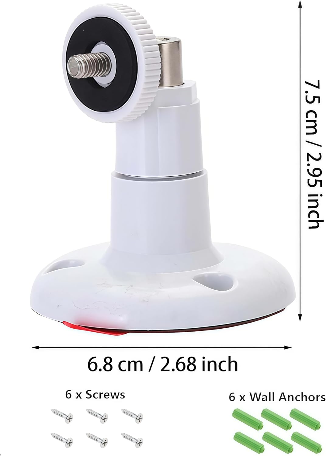 2Pack Adhesive Ring Camera Wall Mount, Mounting Bracket Stick up Mount 360 Degree Adjustable Screwless for Ring Surveillance Camera, 2 Ways Installation Without Drilling (White)