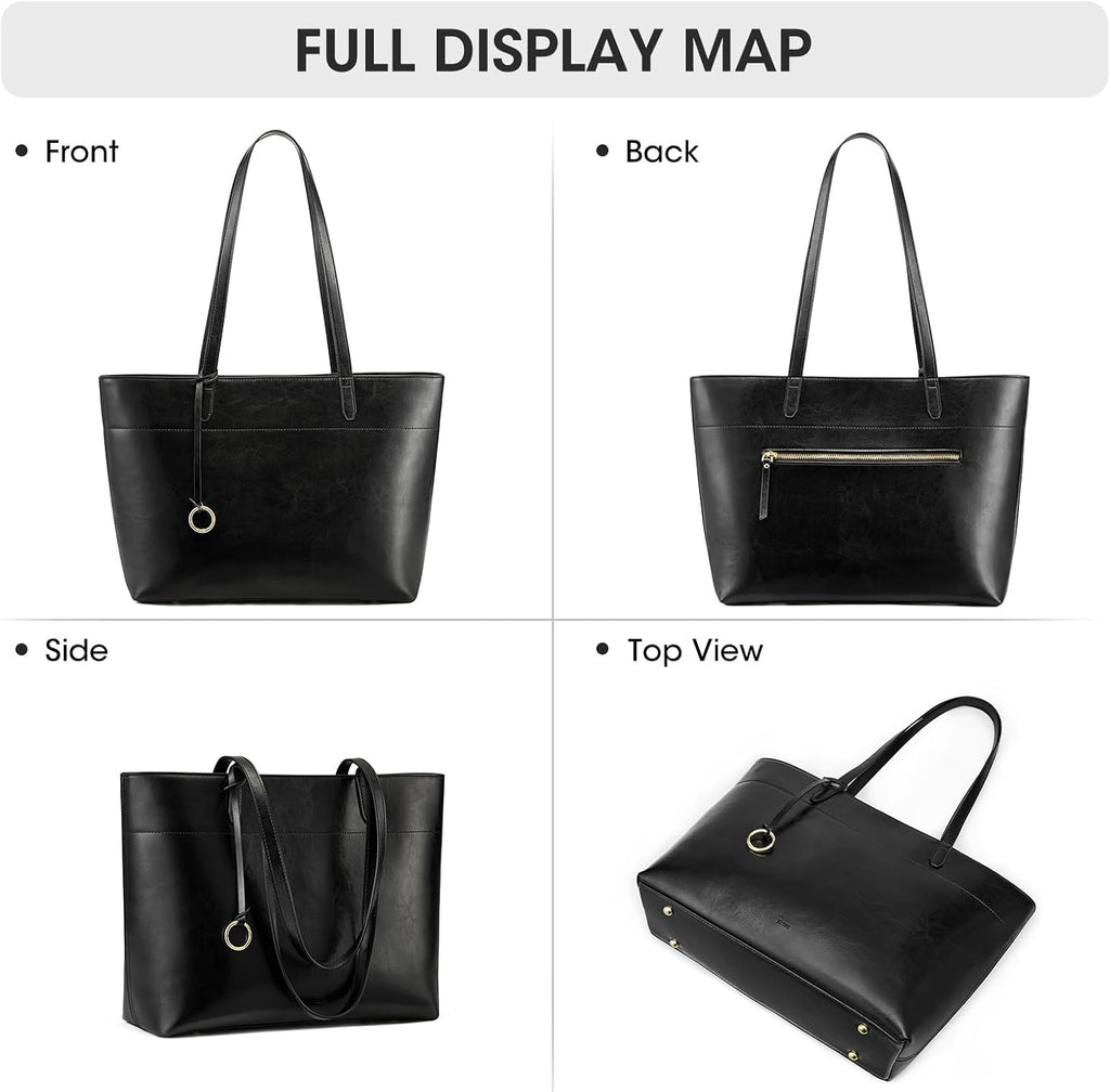 Kattee Vintage Genuine Tote Bag for Women Work Shoulder Purse