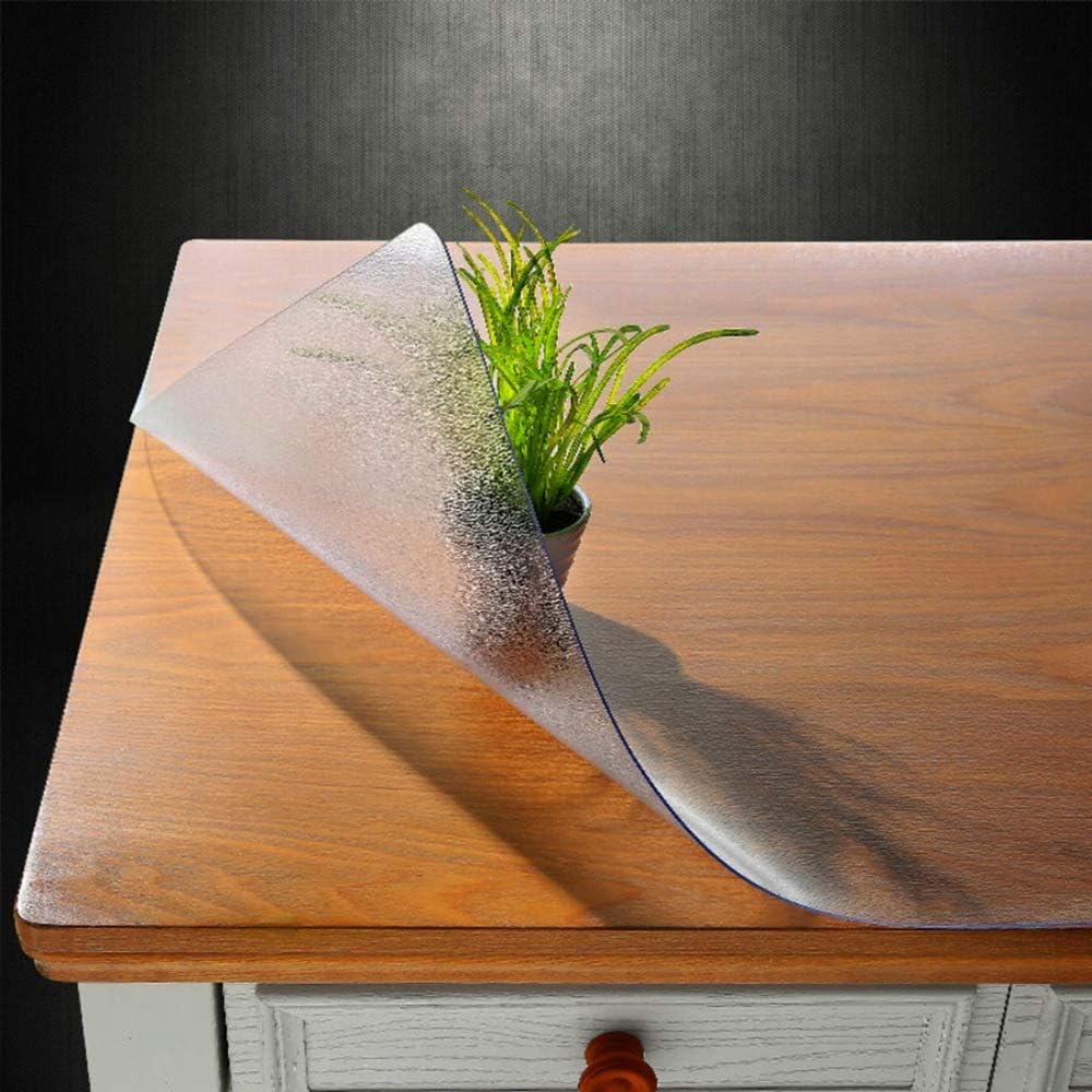 Custom Multisize Frosted PVC Table Cover Protector 1.5mm Thick Rectangular Plastic Table Mat Desk Pad for Office & Computer Desk/Dining Table/Workbench/Coffee Table(Frosted 100 x 180 cm)