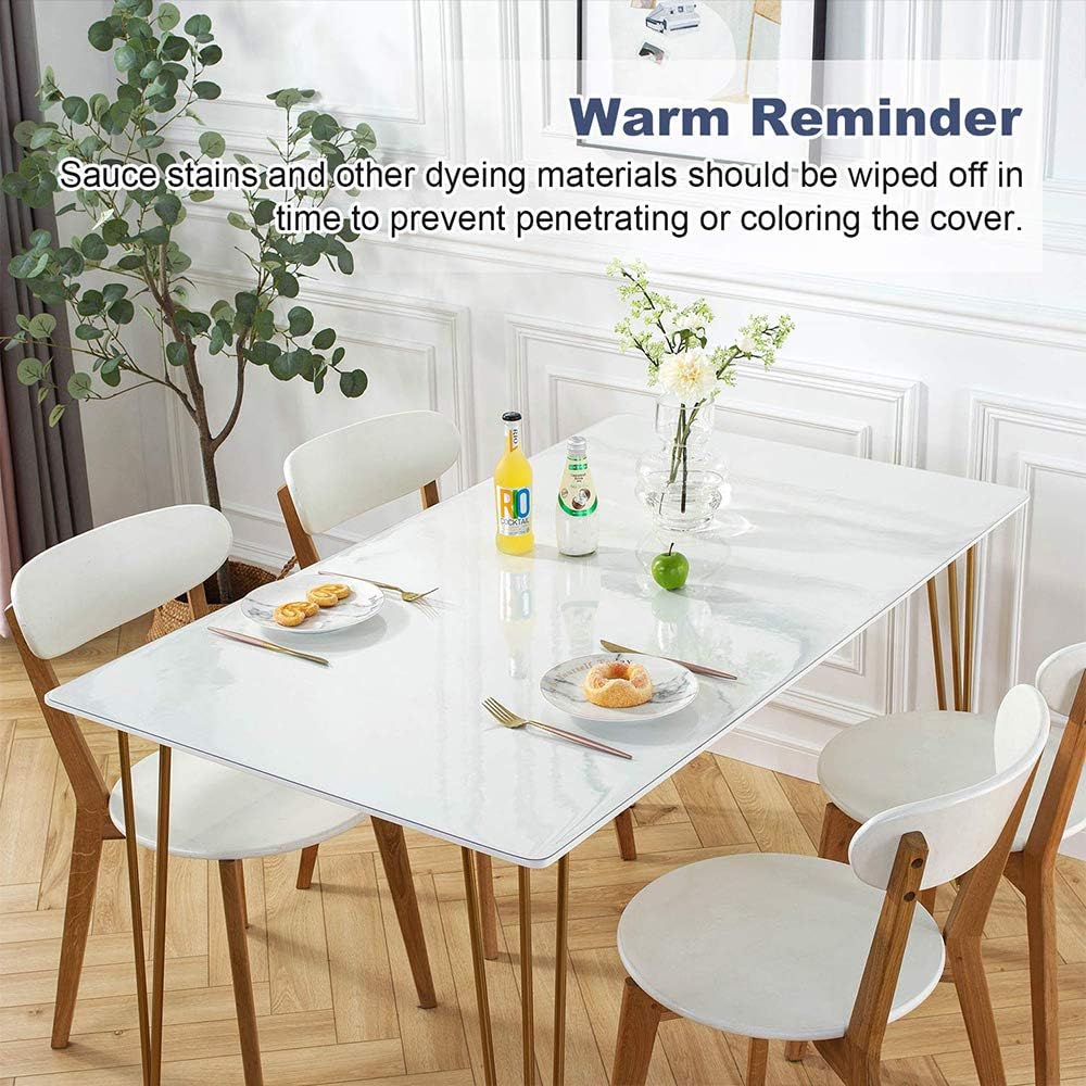 Custom Multisize Frosted PVC Table Cover Protector 1.5mm Thick Rectangular Plastic Table Mat Desk Pad for Office & Computer Desk/Dining Table/Workbench/Coffee Table(Frosted 100 x 180 cm)