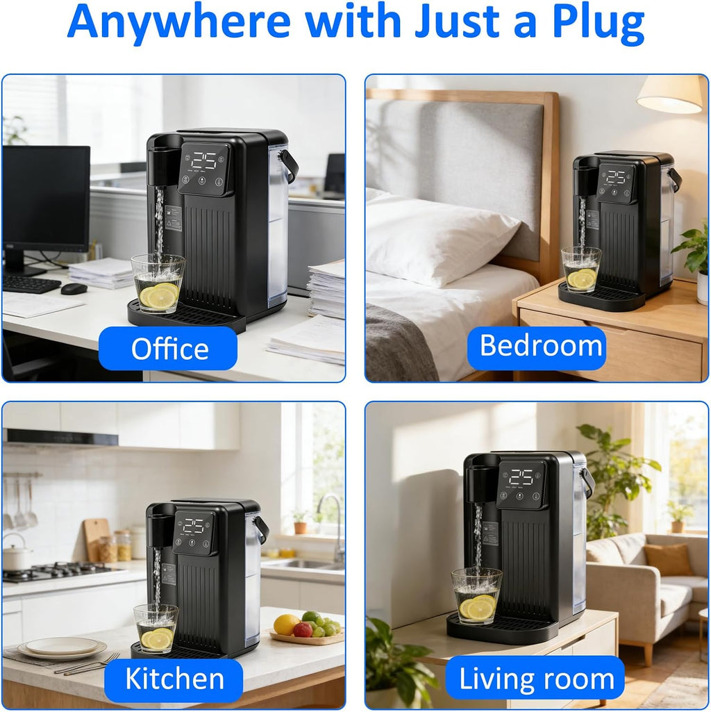 Hot Water Dispenser, 3L Countertop Water Boiler & Warmer, with 12 Temperatures & 3 Customized Water Outputs, Child Locks & Night Lights, Quick Heating, for Home, Party, Office, Kitchen, Bar