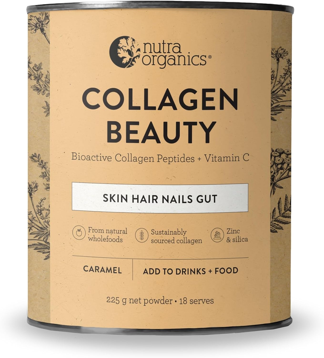 Nutra Naturals Collagen Beauty Powder 672g, VERISOL Bioactive Collagen Peptides + 100% RDI Vitamin C, Supports Skin, Hair, Nails + Gut