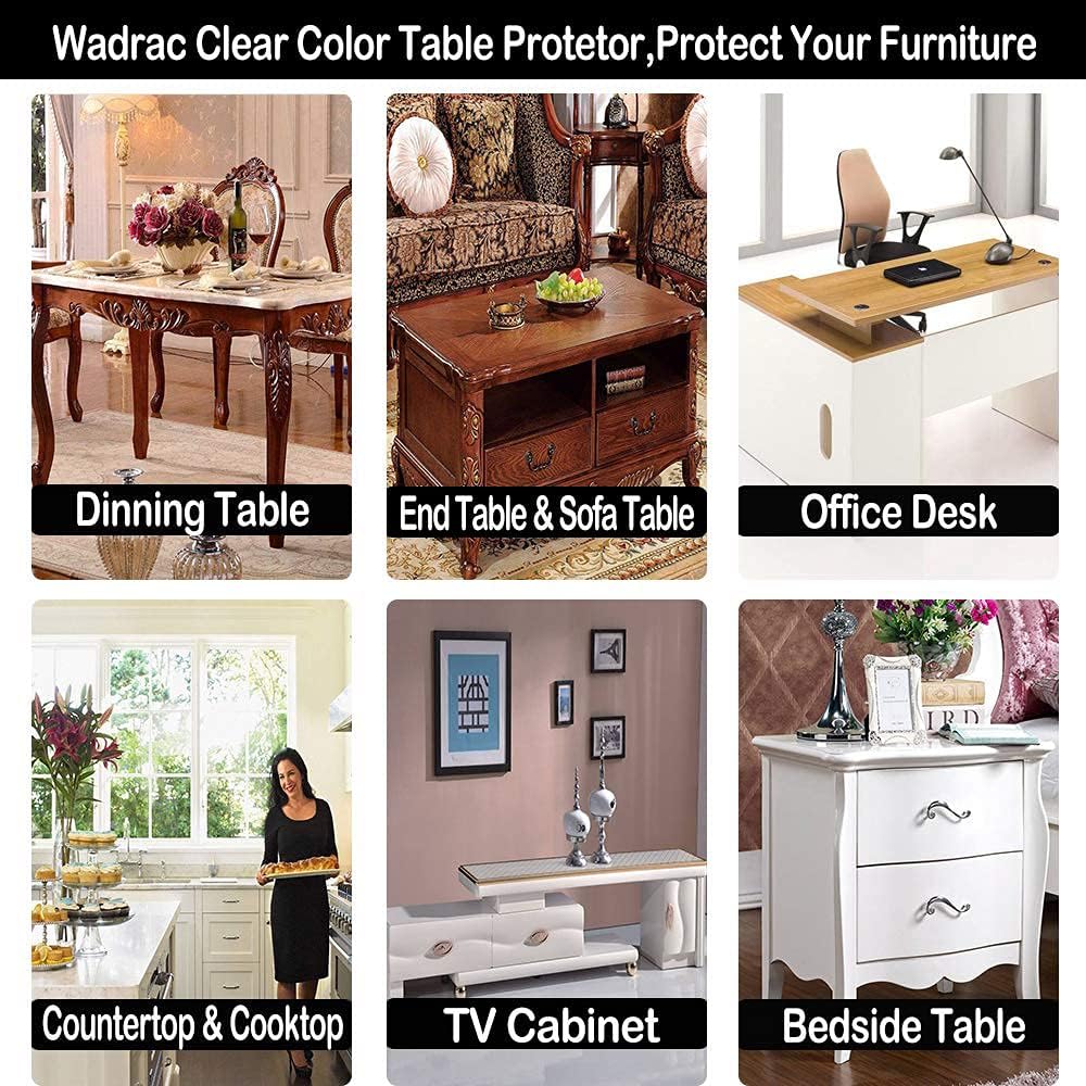 Custom Multisize Frosted PVC Table Cover Protector 1.5mm Thick Rectangular Plastic Table Mat Desk Pad for Office & Computer Desk/Dining Table/Workbench/Coffee Table(Frosted 100 x 180 cm)