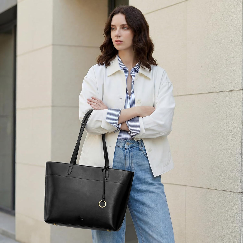 Kattee Vintage Genuine Tote Bag for Women Work Shoulder Purse