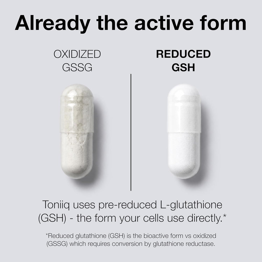 Ultra High Strength Glutathione Capsules - 1000mg Concentrated Formula - 98%+ Highly Purified and Highly Bioavailable - Non-GMO Fermentation - 120 Capsules Reduced Glutathione Supplement