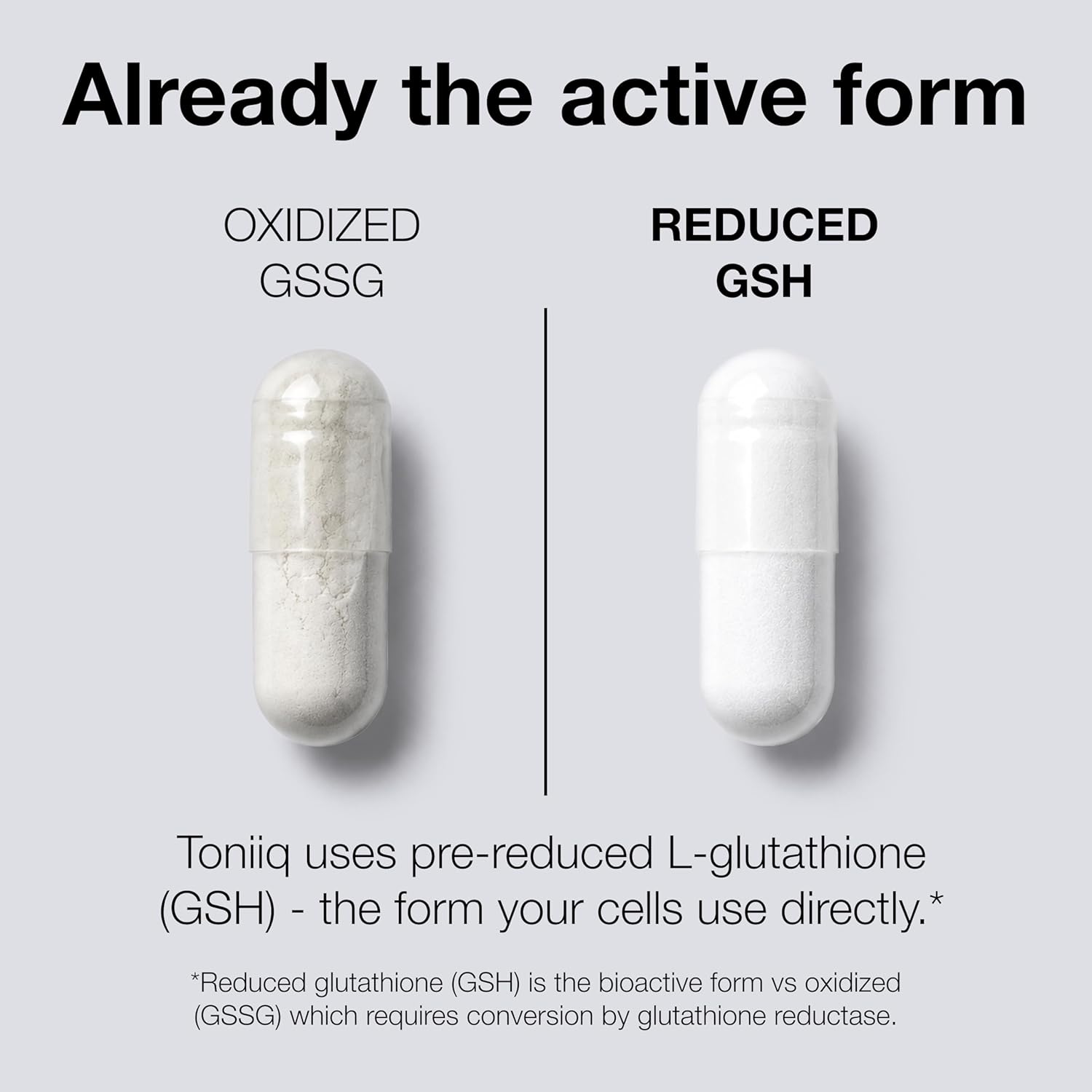 Ultra High Strength Glutathione Capsules - 1000mg Concentrated Formula - 98%+ Highly Purified and Highly Bioavailable - Non-GMO Fermentation - 120 Capsules Reduced Glutathione Supplement