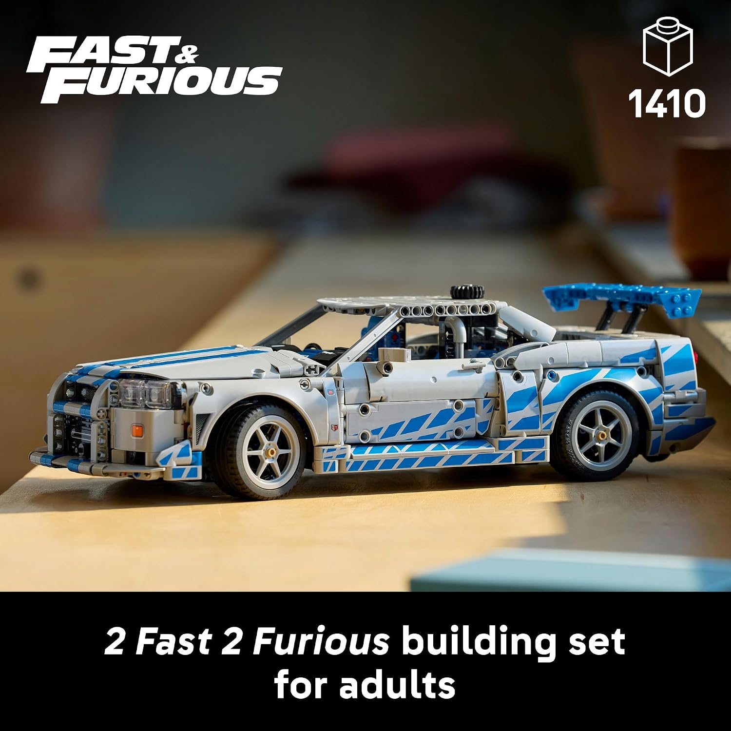 LEGO® Technic™ 2 Fast 2 Furious Nissan Skyline GT-R (R34) Car 42210 Model Kit, Vehicle Building Set, Creative Toy Set for Men, Women or Any Adult Fan