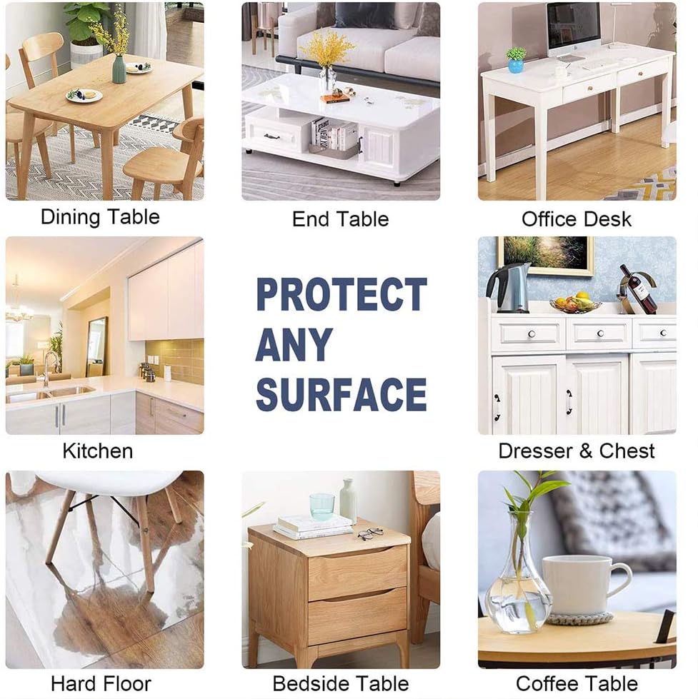 Custom Multisize Frosted PVC Table Cover Protector 1.5mm Thick Rectangular Plastic Table Mat Desk Pad for Office & Computer Desk/Dining Table/Workbench/Coffee Table(Frosted 100 x 180 cm)