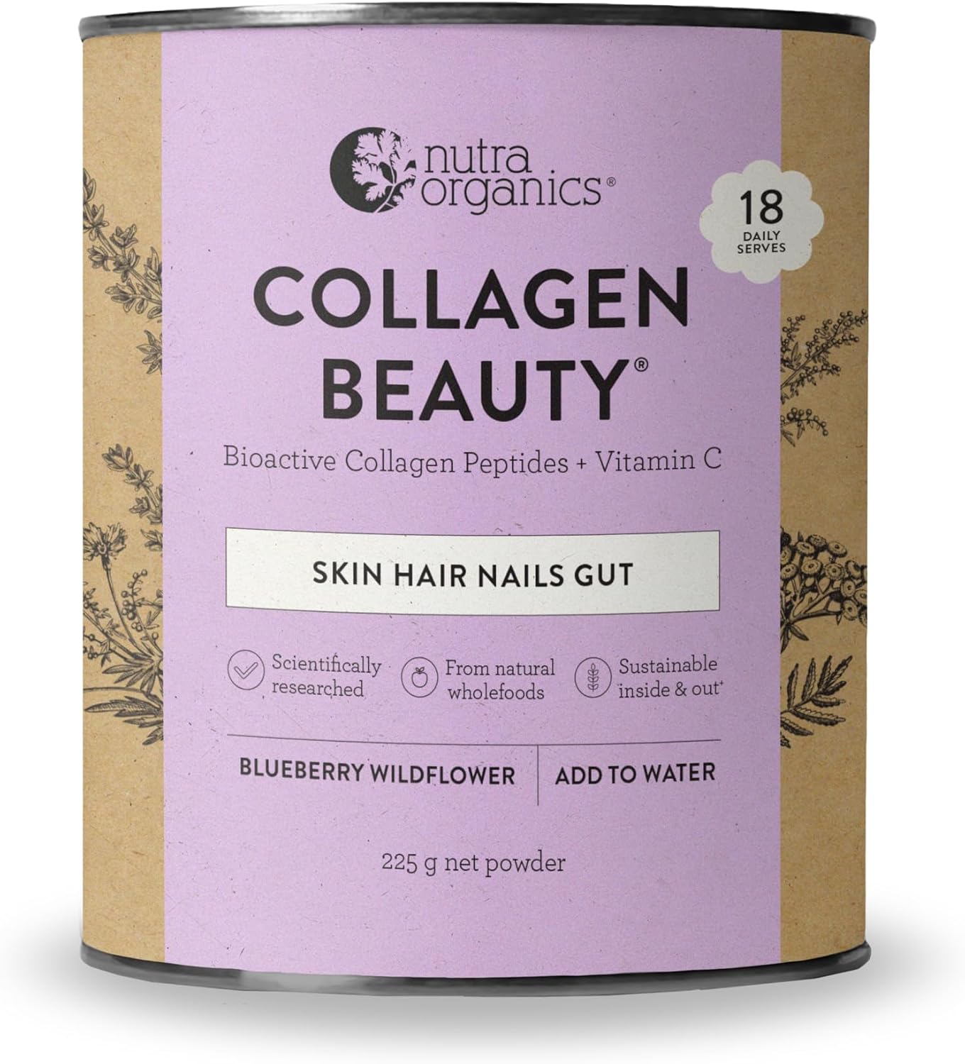Nutra Naturals Collagen Beauty Powder 672g, VERISOL Bioactive Collagen Peptides + 100% RDI Vitamin C, Supports Skin, Hair, Nails + Gut