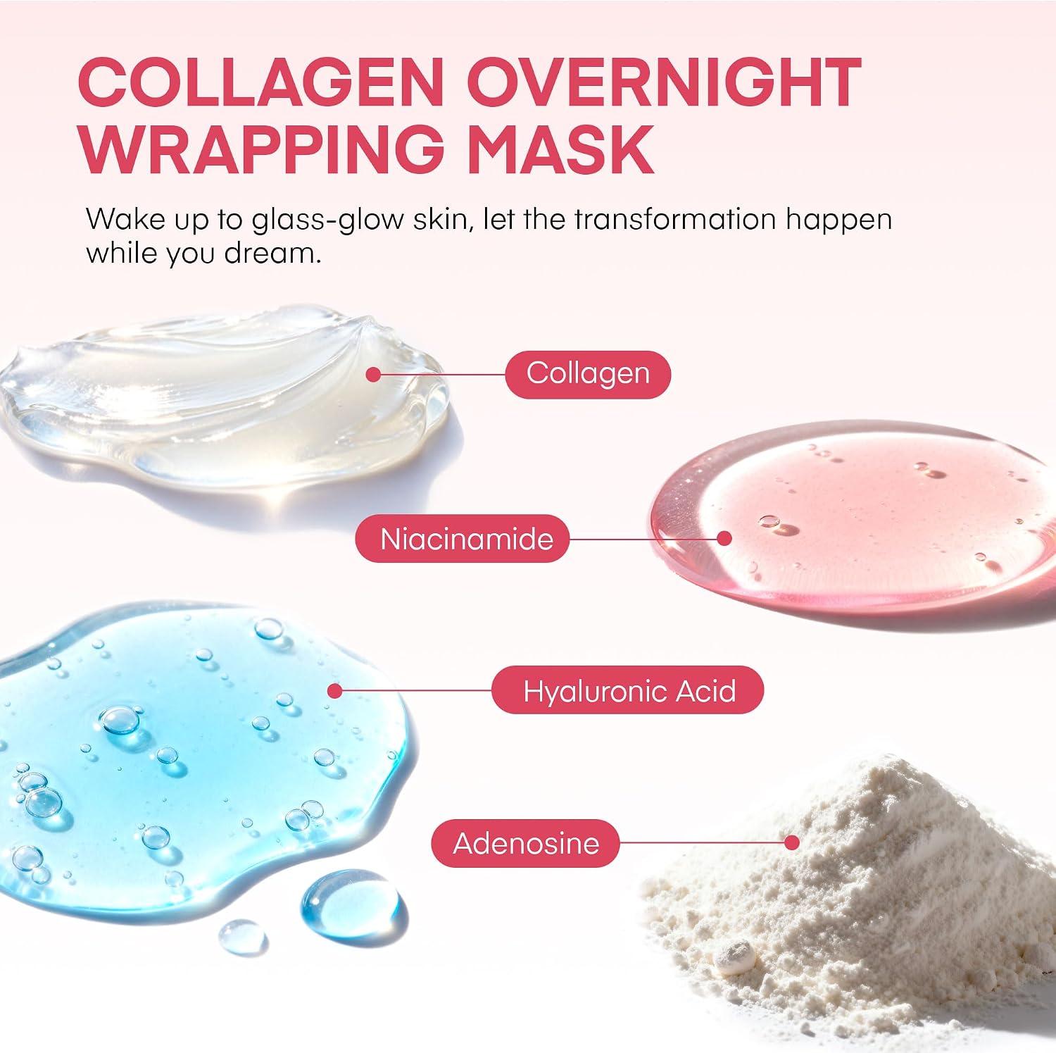 YURI Collagen Night Wrapping Mask: Overnight Collagen Peel Off Mask - Achieve Glass Skin with Elasticity & Hydration - Deep Hydration Overnight - Renews Skin Balance - For All Skin Types(2.53 fl.oz)