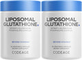 Codeage Liposomal Glutathione Supplement - Pure Reduced Setria L Glutathione Skin - Nano Encapsulated Glutathione Powder Pills - Phospholipids - Antioxidant Complex - Vegan, Non-GMO - 2 Pack