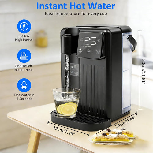 Hot Water Dispenser, 3L Countertop Water Boiler & Warmer, with 12 Temperatures & 3 Customized Water Outputs, Child Locks & Night Lights, Quick Heating, for Home, Party, Office, Kitchen, Bar