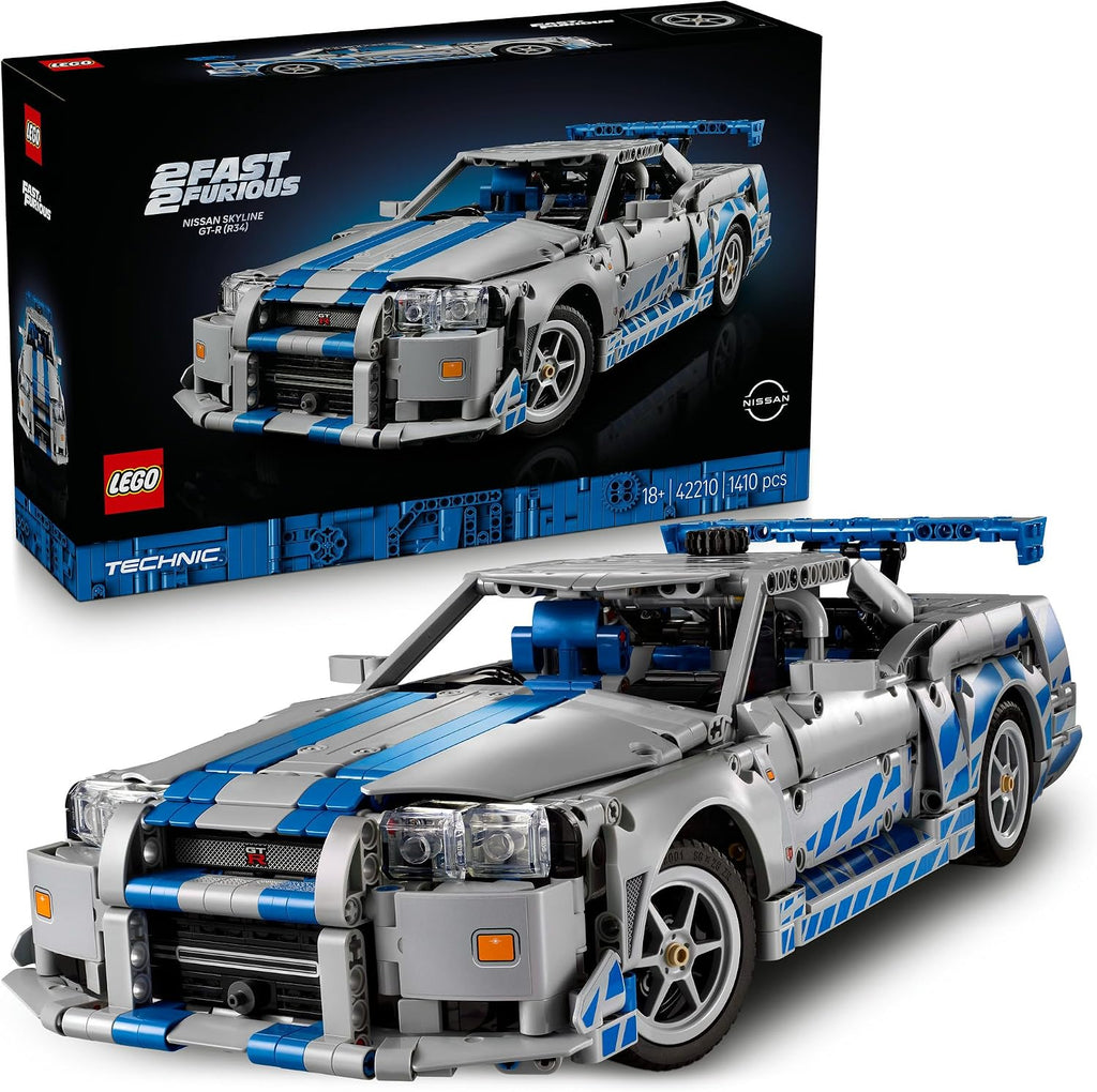 LEGO® Technic™ 2 Fast 2 Furious Nissan Skyline GT-R (R34) Car 42210 Model Kit, Vehicle Building Set, Creative Toy Set for Men, Women or Any Adult Fan