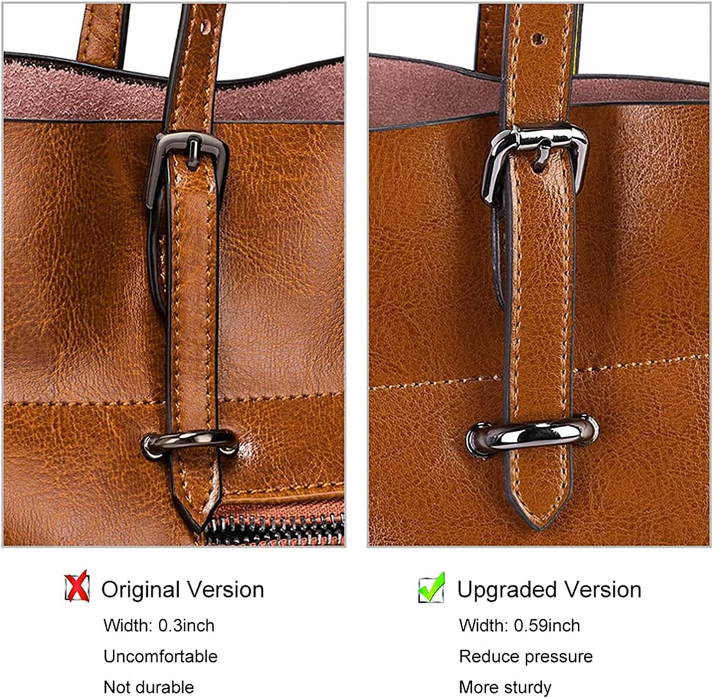S-ZONE Vintage Genuine Leather Tote Shoulder Bag Handbag Big Large Capacity Upgraded 2.0