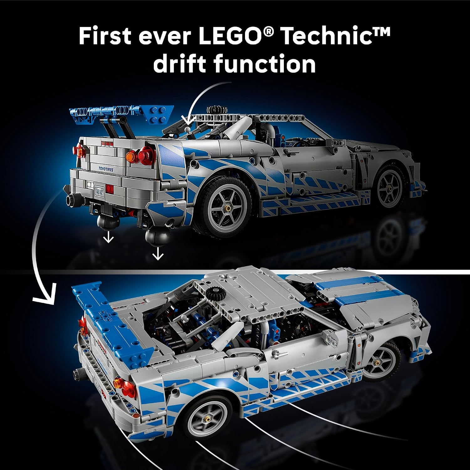 LEGO® Technic™ 2 Fast 2 Furious Nissan Skyline GT-R (R34) Car 42210 Model Kit, Vehicle Building Set, Creative Toy Set for Men, Women or Any Adult Fan
