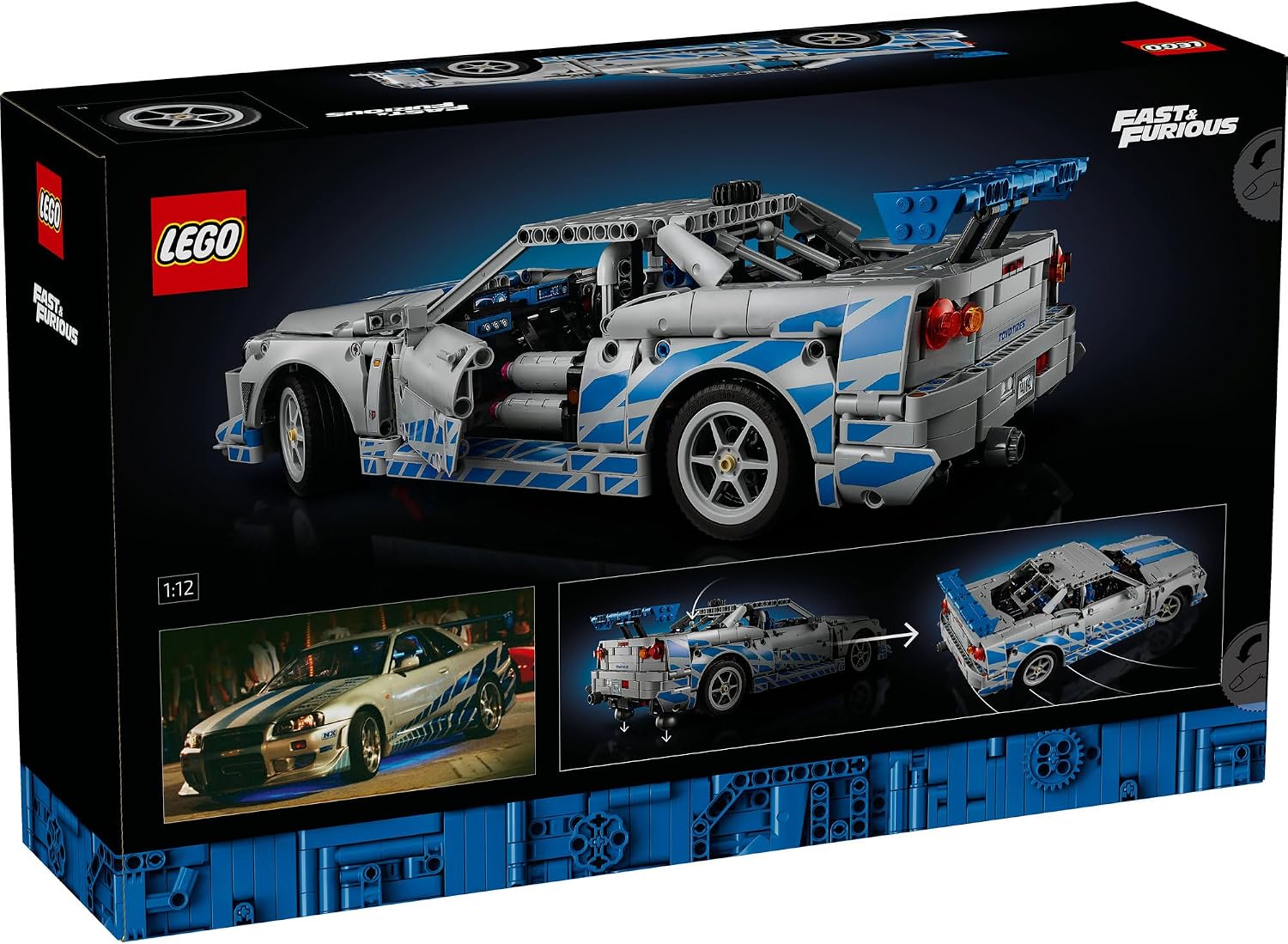LEGO® Technic™ 2 Fast 2 Furious Nissan Skyline GT-R (R34) Car 42210 Model Kit, Vehicle Building Set, Creative Toy Set for Men, Women or Any Adult Fan