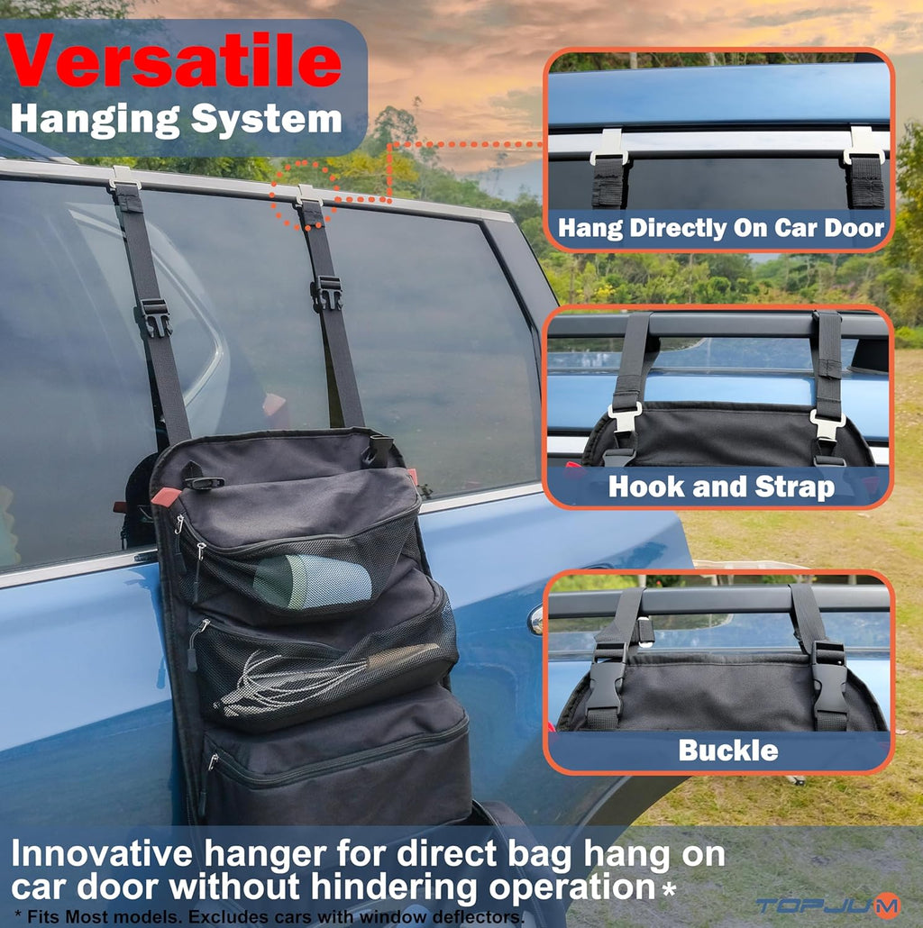 Camp Kitchen Organizer, Utensil Storage Caddy Bag, Multi-Pockets, Paper Towel Holder, Portable Hanging Kitchen Cookware Holder for Camping Utensils, Tableware & BBQ Essentials, Bag Only | Create an organized camp kitchen with hanging storage and paper tow